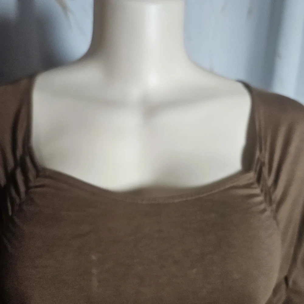 Theory Brown Puff Sleeve Dress